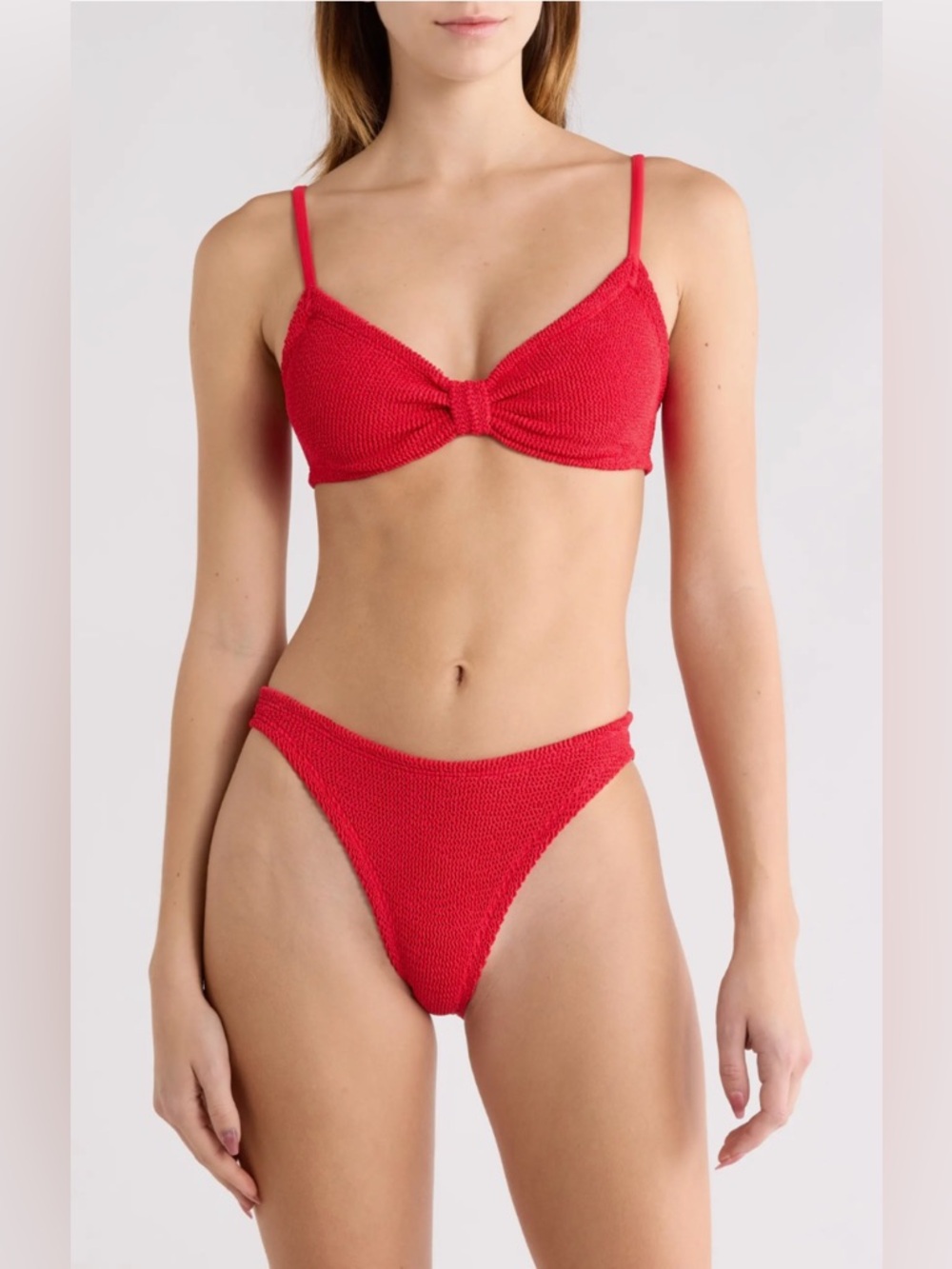 NEW Hunza G Alicia Bikini Swimsuit Set Red